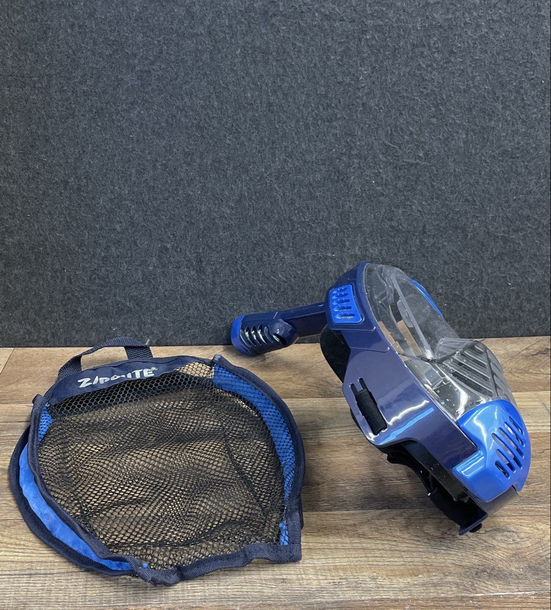 Z/POUTE Full Face Snorkeling Mask 180° Panoramic View Dry Top Anti-Fog Blue