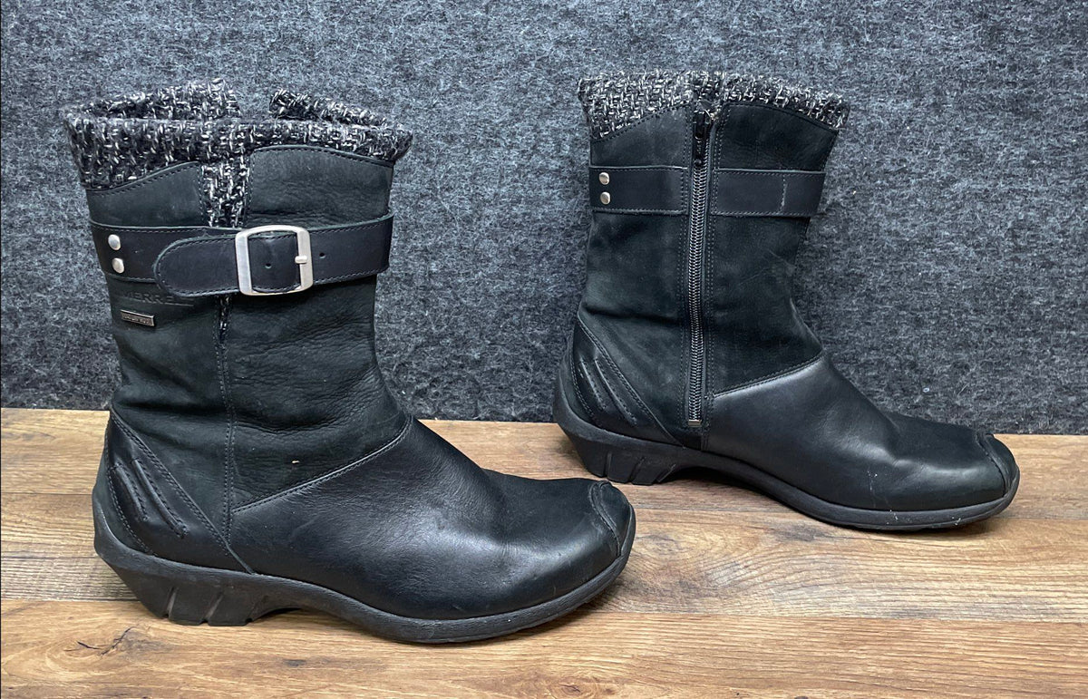Merrell Donatella Waterproof Black Leather Boots Women's Size 9