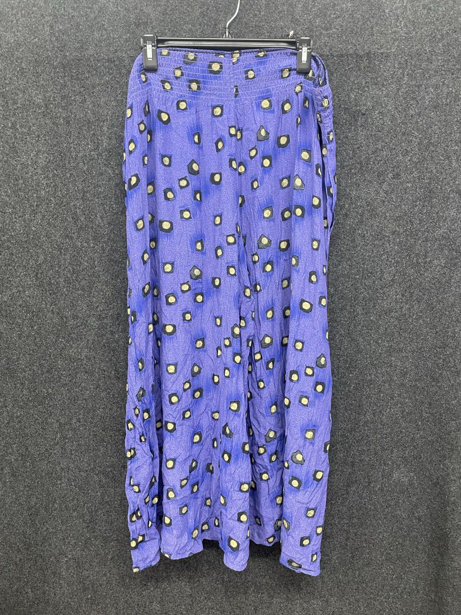 Vintage 90s Carole Little Rayon Crepe Wide Leg Palazzo Pants Made USA Sz 14