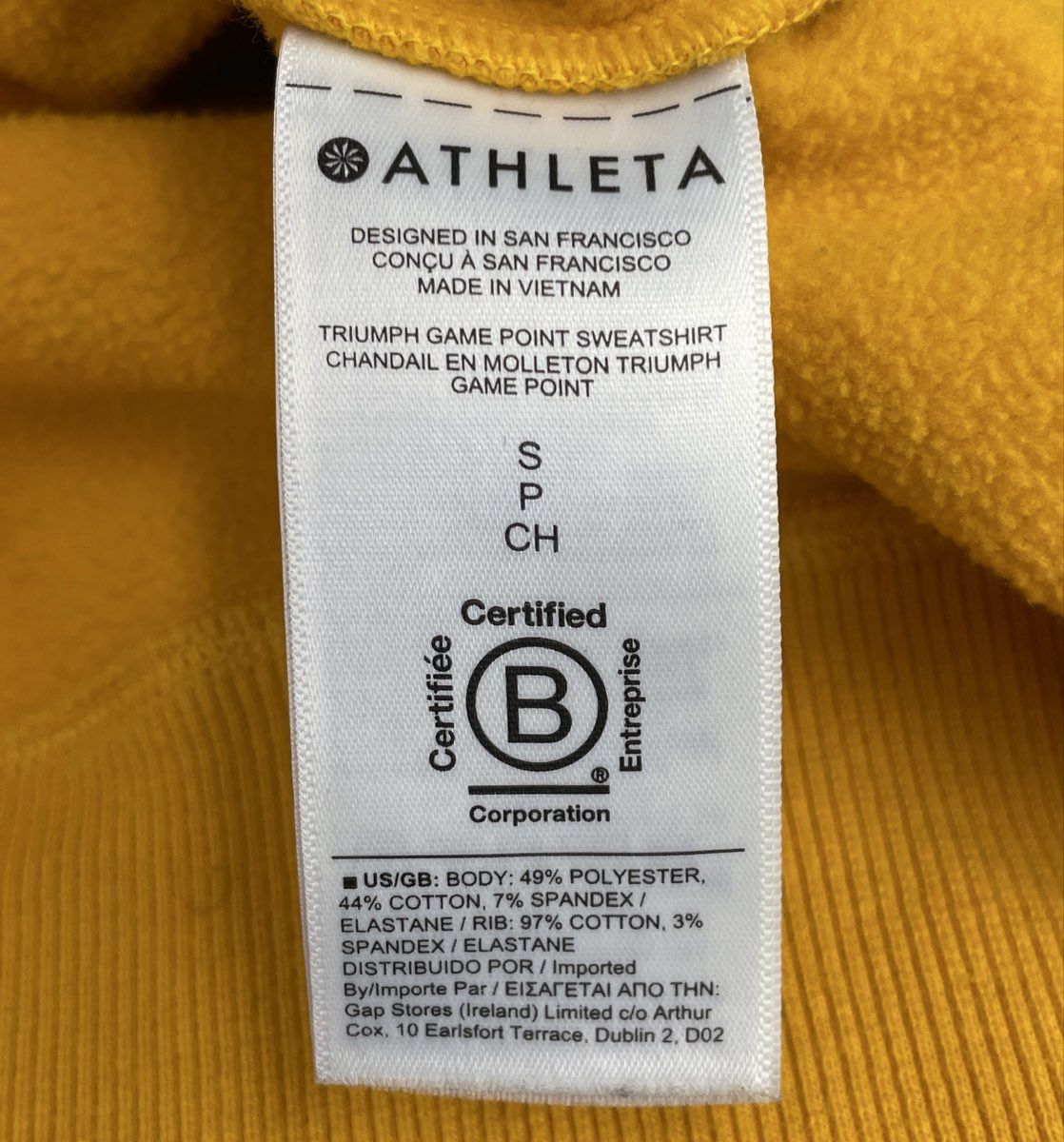 Athleta Women's Triumph Game Point Sweatshirt and Shorts Set Yellow Sz S/M