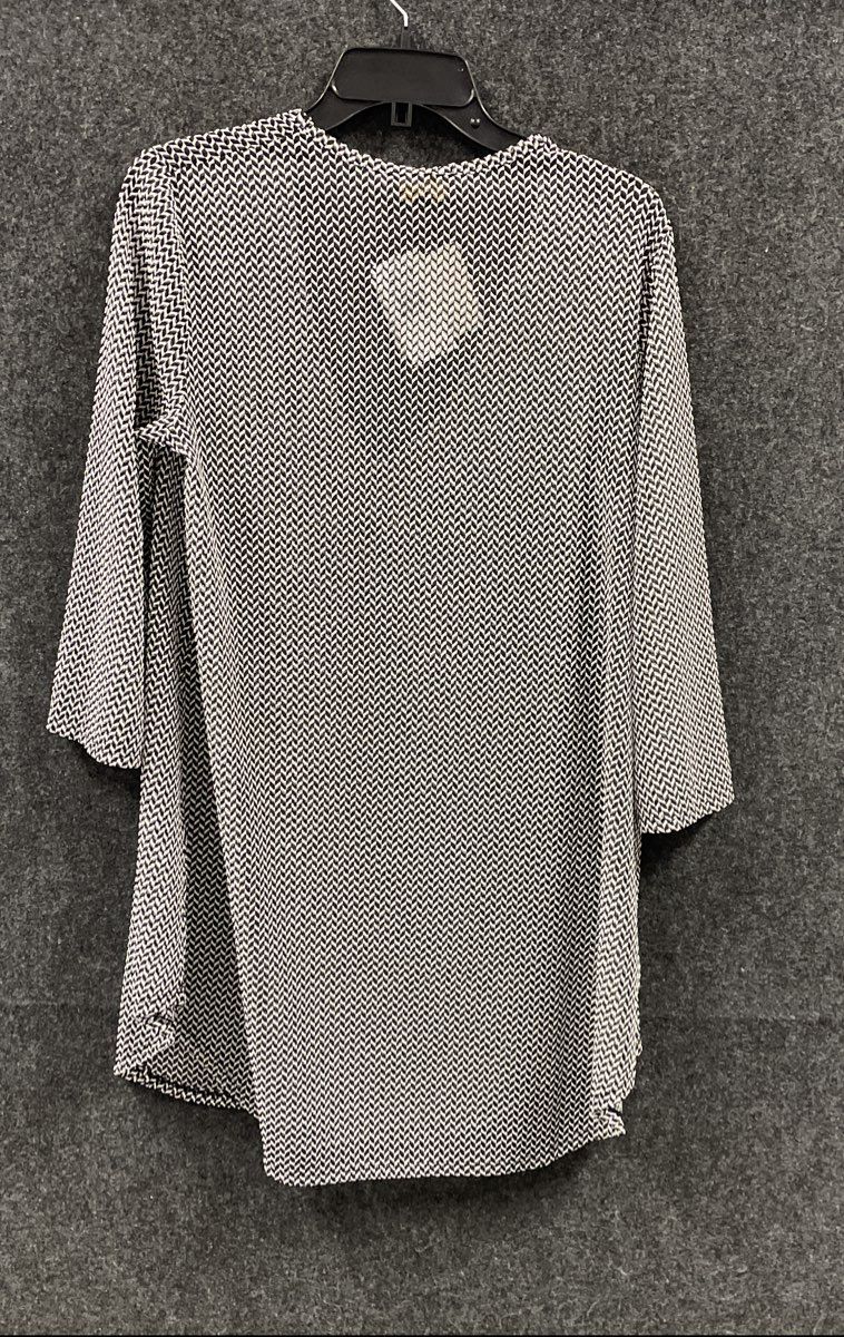 Jordan Taylor Women's Black White Chevron Mesh Tunic Dress V-Neck NWT Sz XL