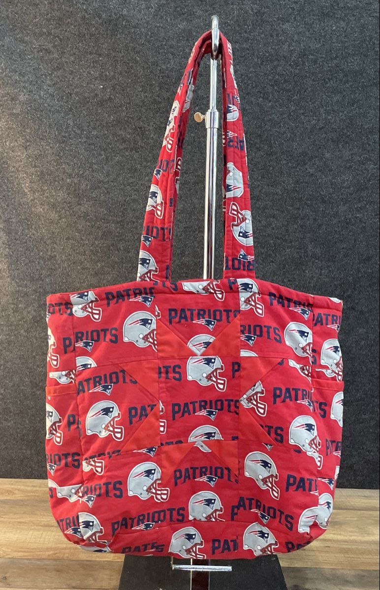 New England Patriots Red Quilted Star Patchwork Tote Bag Shoulder Bag NFL