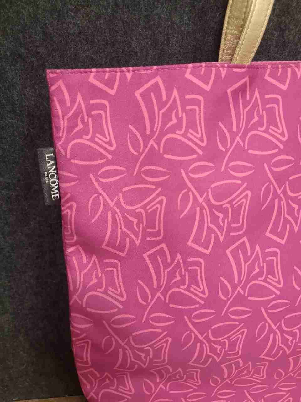 Lancome Tote Handbag Crossbody Pink Floral Lip Print Black Lot of 3