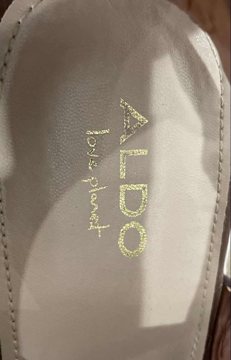 Aldo Tan Brown Slingback Flatform Platform Sandals Women's Size 10
