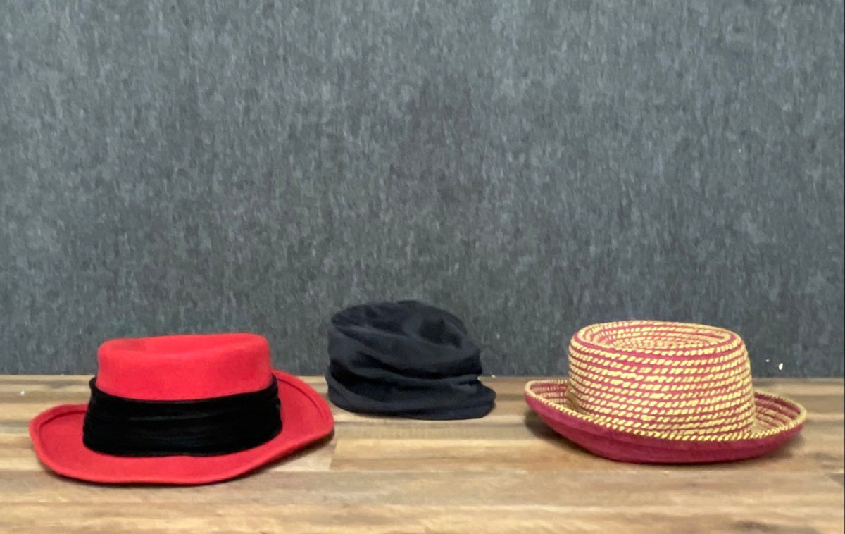 Vintage Hat Lot 3 Pc Hanna Andersson Red Felt Braided Size Large Hat Box