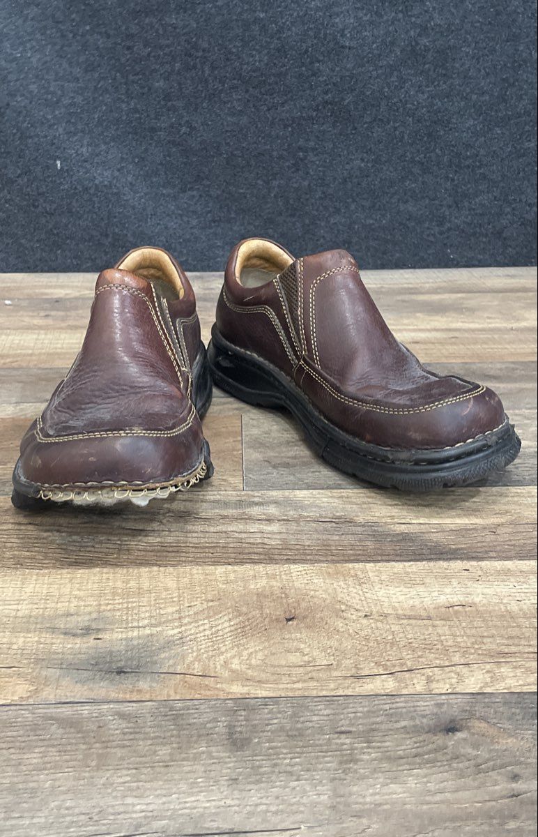 Born B6093 Dark Brown Leather Slip On Dress Shoes Loafers Men's Size 10