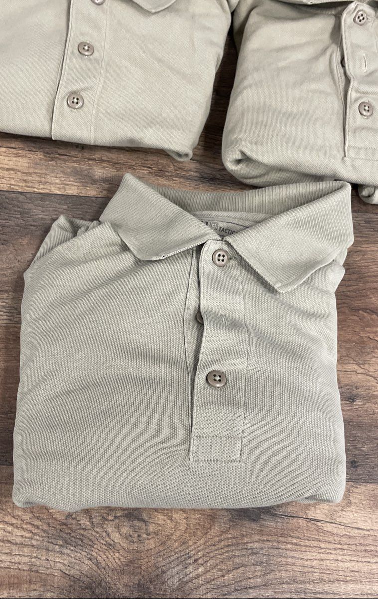 5.11 Tactical Men's Short Sleeve Polo Shirts Lot of 5 Tan Khaki Size M