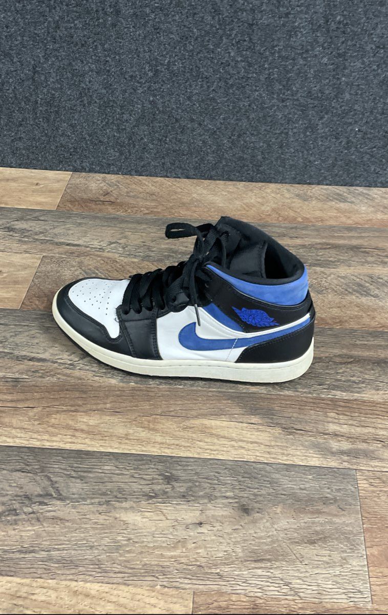 Nike Air Jordan 1 Mid Racer Blue Black White Sneakers Men's Size 8