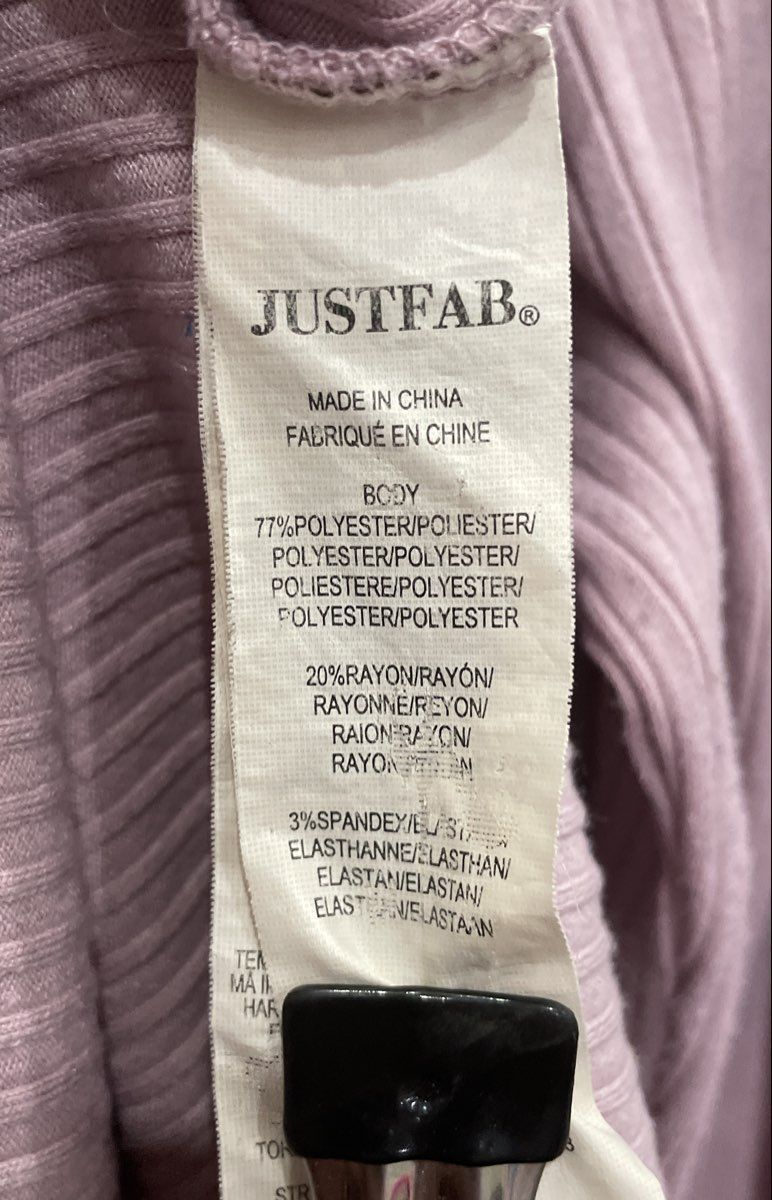 Justfab Women's Lavender Ribbed Long Sleeve Bodycon Dress Size M