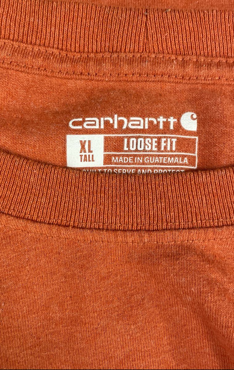 Carhartt Men's Long Sleeve Shirts Green Orange Force Relaxed Loose Fit XL Tall