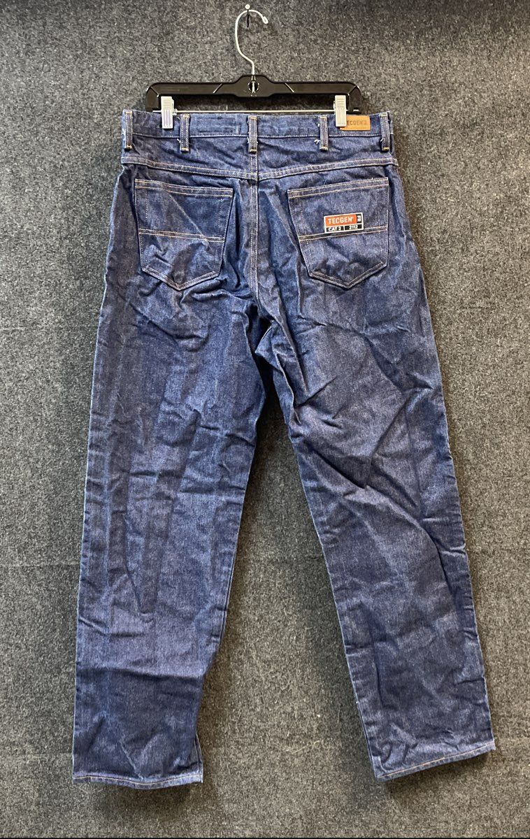 Tecgen Men's Blue 14oz Fire Resistant FR Denim Jeans TCGSPJN00321 CAT 2 34x32