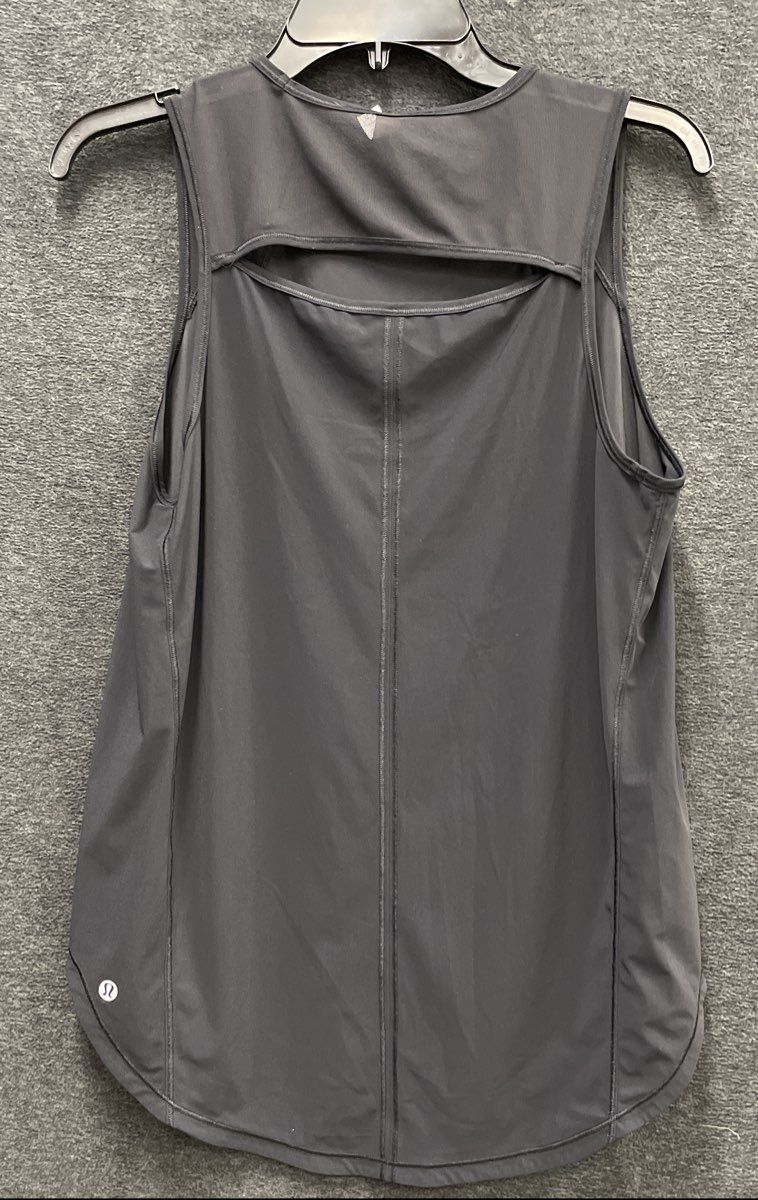 Lululemon Women's Black Sculpt Tank Top Mesh Panels Keyhole Back Athletic Sz 8