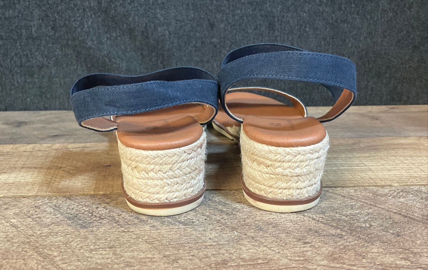 Tommy Bahama Pauline Navy Blue Espadrille Wedge Sandals Women's Size 8M