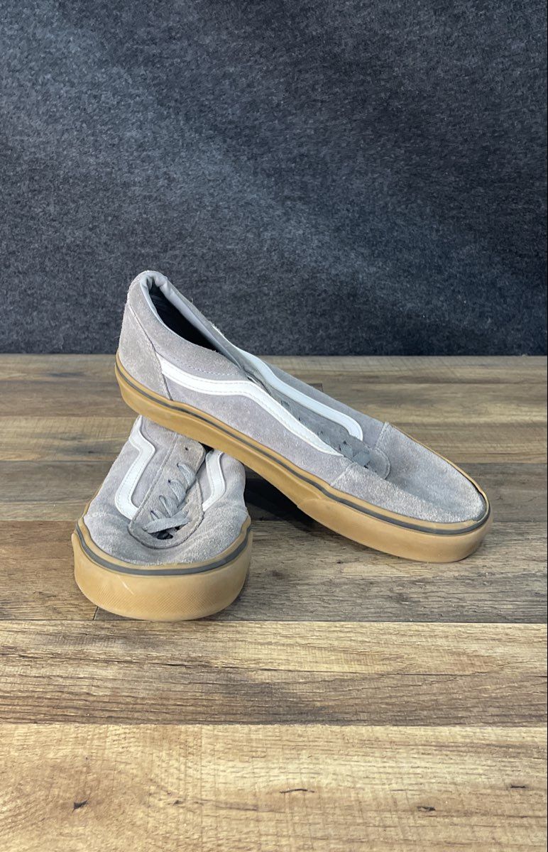 Vans Old Skool Grey Gum Suede Canvas Low Top Skate Shoes Size US Youth 7