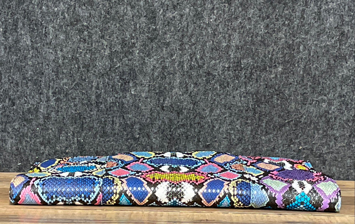 Bella Collection by Qara Rainbow Faux Snakeskin Envelope Clutch Crossbody Bag