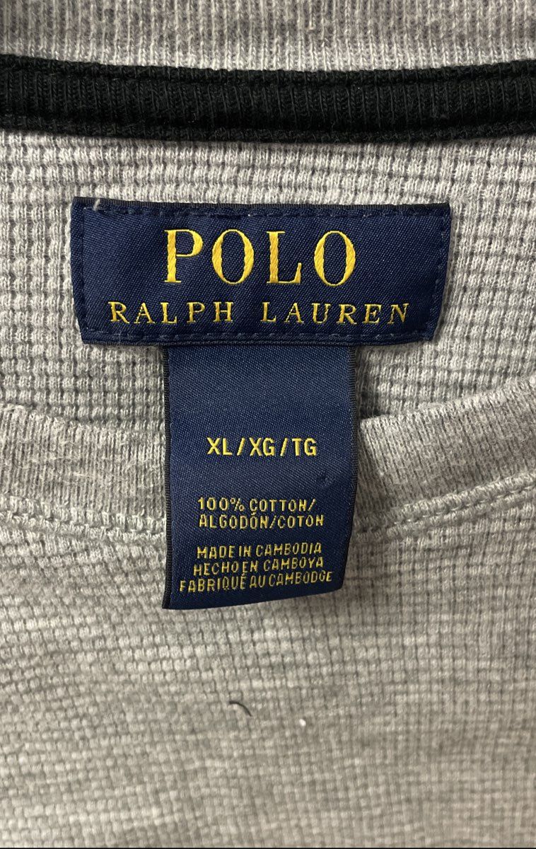 Polo Ralph Lauren Men's Gray Waffle Knit Thermal Long Sleeve Shirt Sz XL