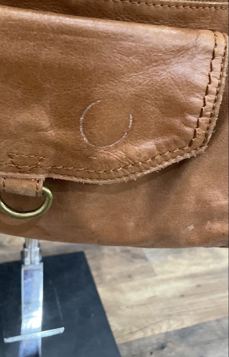 The Sak Brown Leather Tote Shoulder Bag Large Multi-Pocket Hobo Handbag Tan