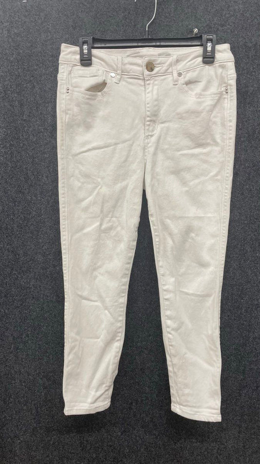 Seven7 Women's High Rise Ankle Skinny Jeans Dove White Stretch Denim Size 10