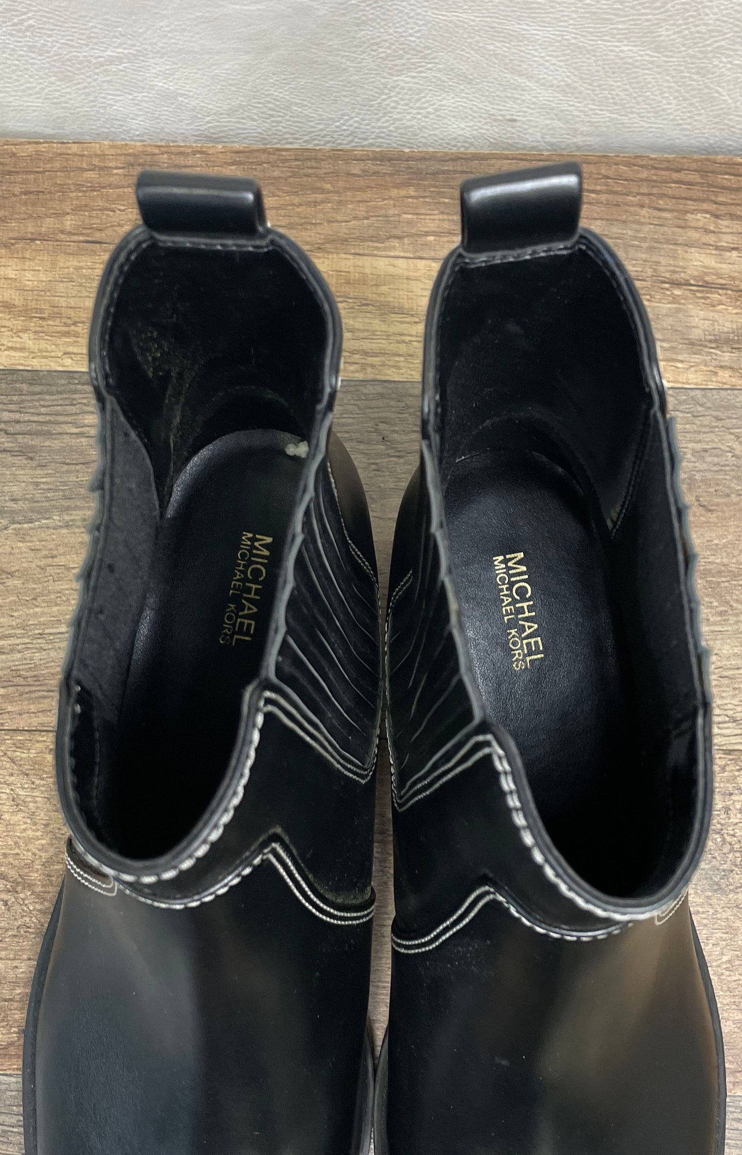 Michael Kors Black Contrast Stitch Chelsea Ankle Boots Women's Size 11M