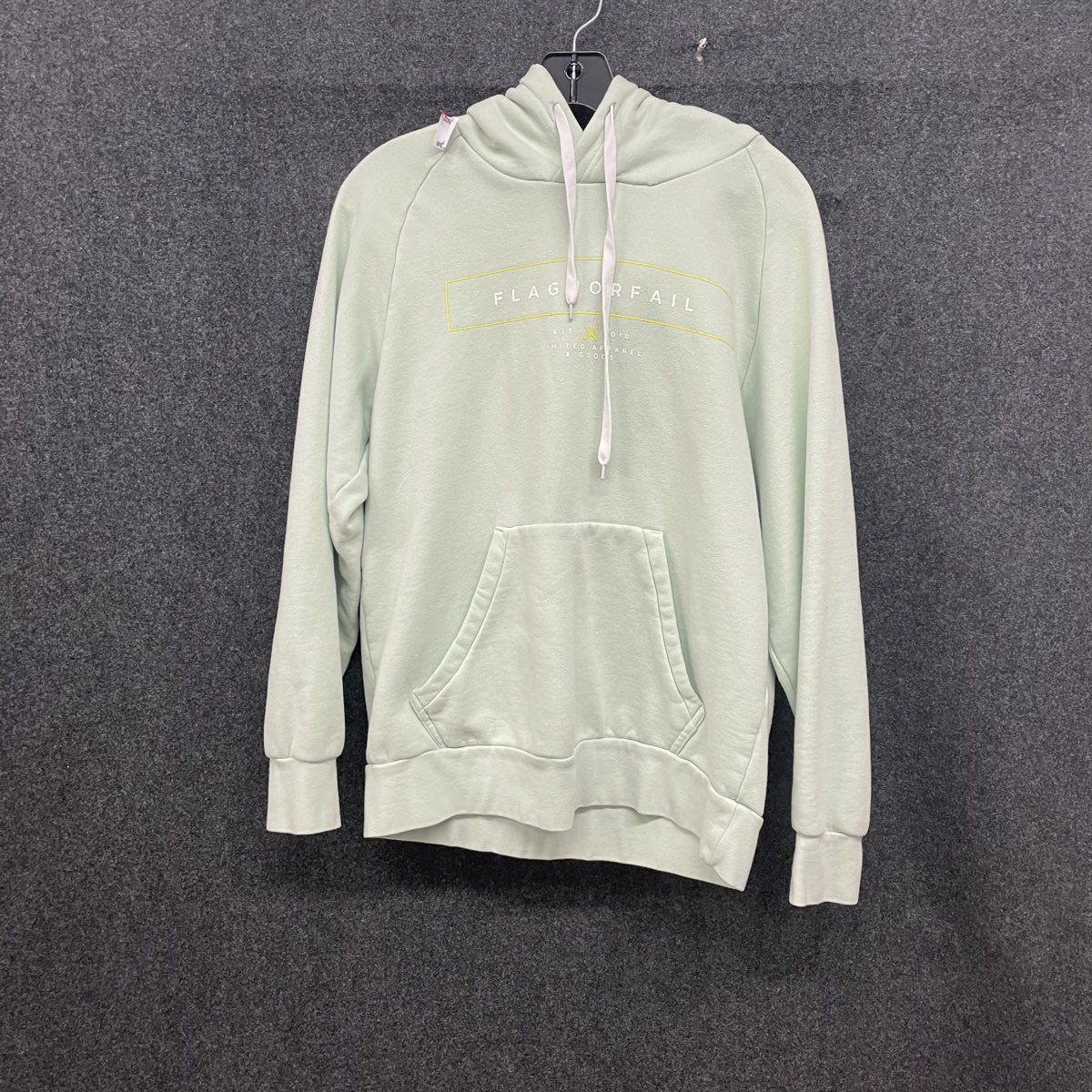 Flag Nor Fail Men's Mint Green Est 2010 Graphic Pullover Hoodie Size M