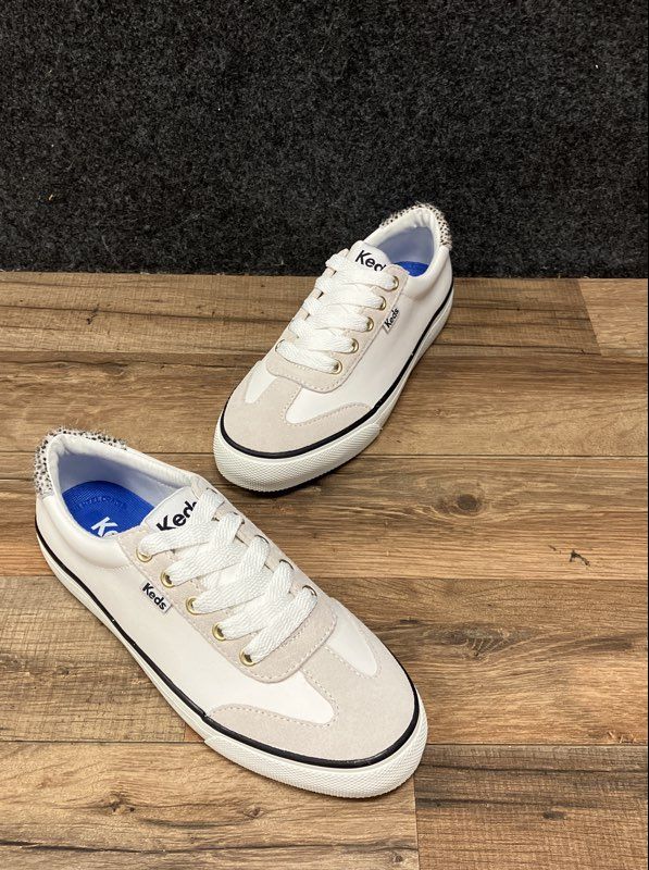 Keds Jump Kick T-Toe White Animal Print Women's Sneakers Size 5.5