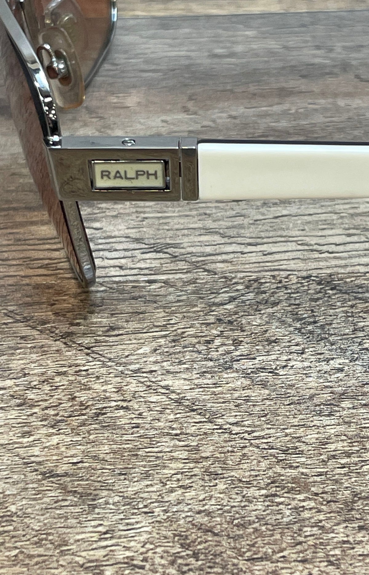Ralph by Ralph Lauren Women's RA4044 Silver White Sunglasses Brown Lens 59-14