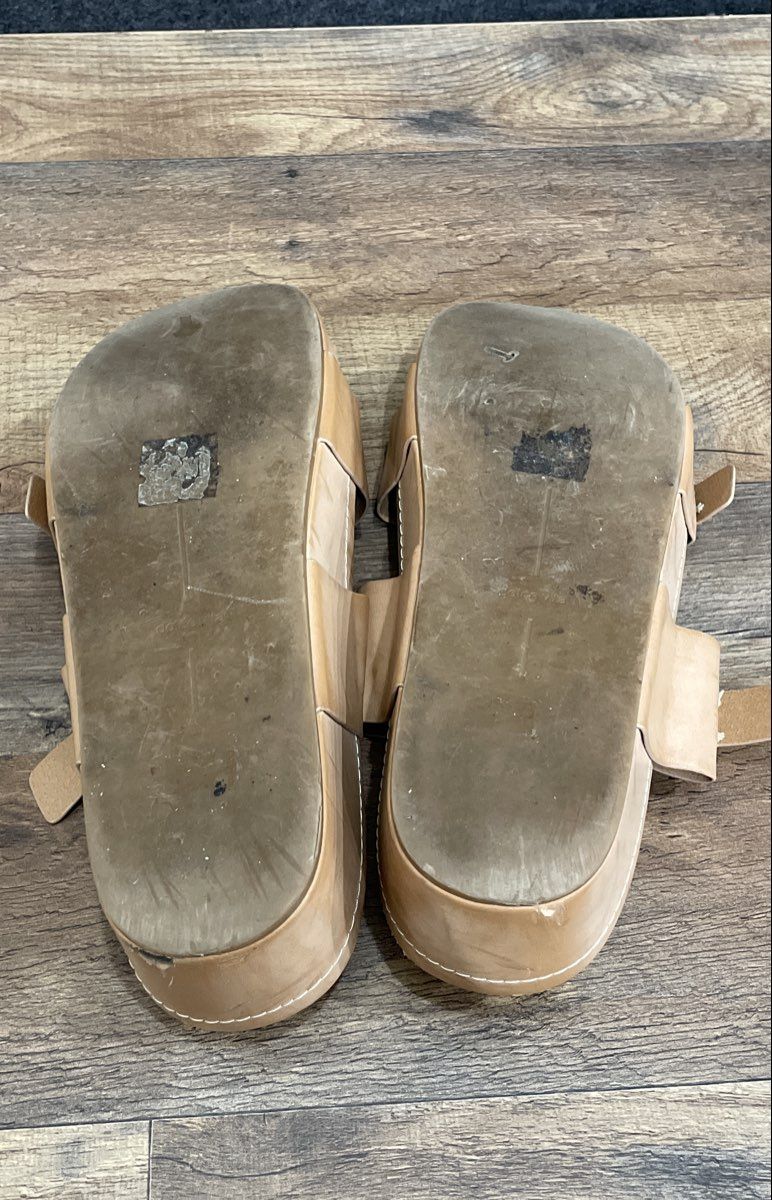 Dolce Vita Tan Brown Double Buckle Platform Slide Sandals Women's Size 10