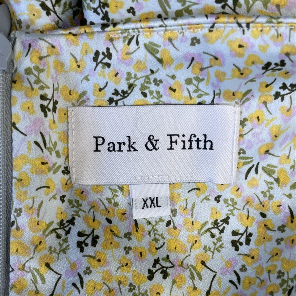Park & Fifth Women's Yellow Floral Satin Cowl Neck Slip Maxi Dress Sz XXL