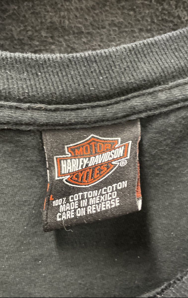 Harley-Davidson Cow Skull Graphic T-Shirt Double Stitch Black Sz L