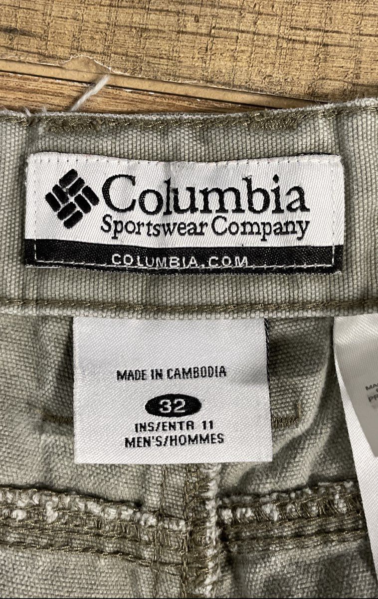 Columbia Men's Gray Cargo Shorts Cotton Canvas Utility Size 32