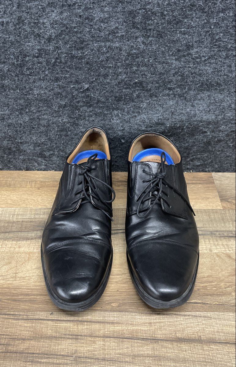 Clarks Collection Tilden Cap Black Leather Cap Toe Derby Men's Size 10 W