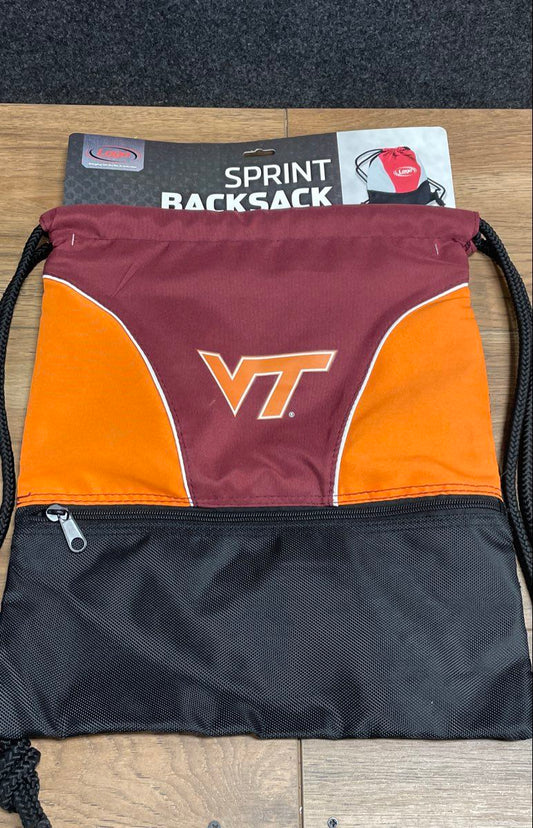 Logo Brands Virginia Tech Hokies Sprint Backsack Drawstring Bag Maroon NWT