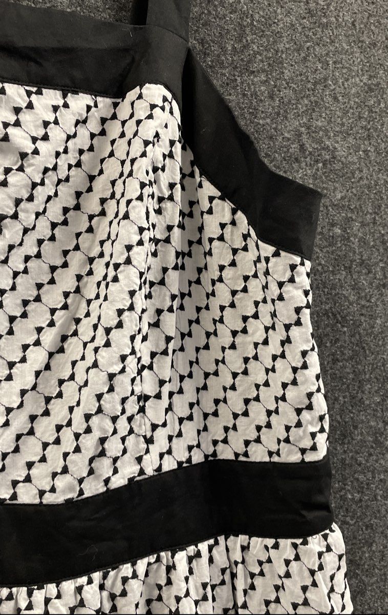 Lane Bryant Women's Black White Geometric Embroidered Cotton Dress NWT Sz 16
