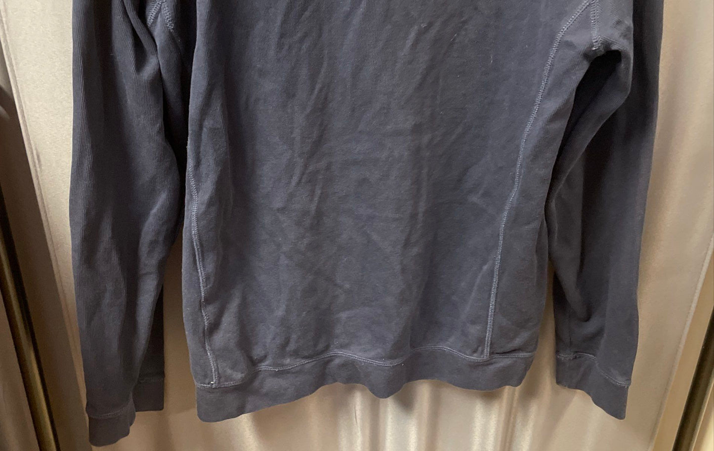 Cutter & Buck Men's Blue Ribbed Cotton 1/4 Zip Pullover Mock Neck Size LT