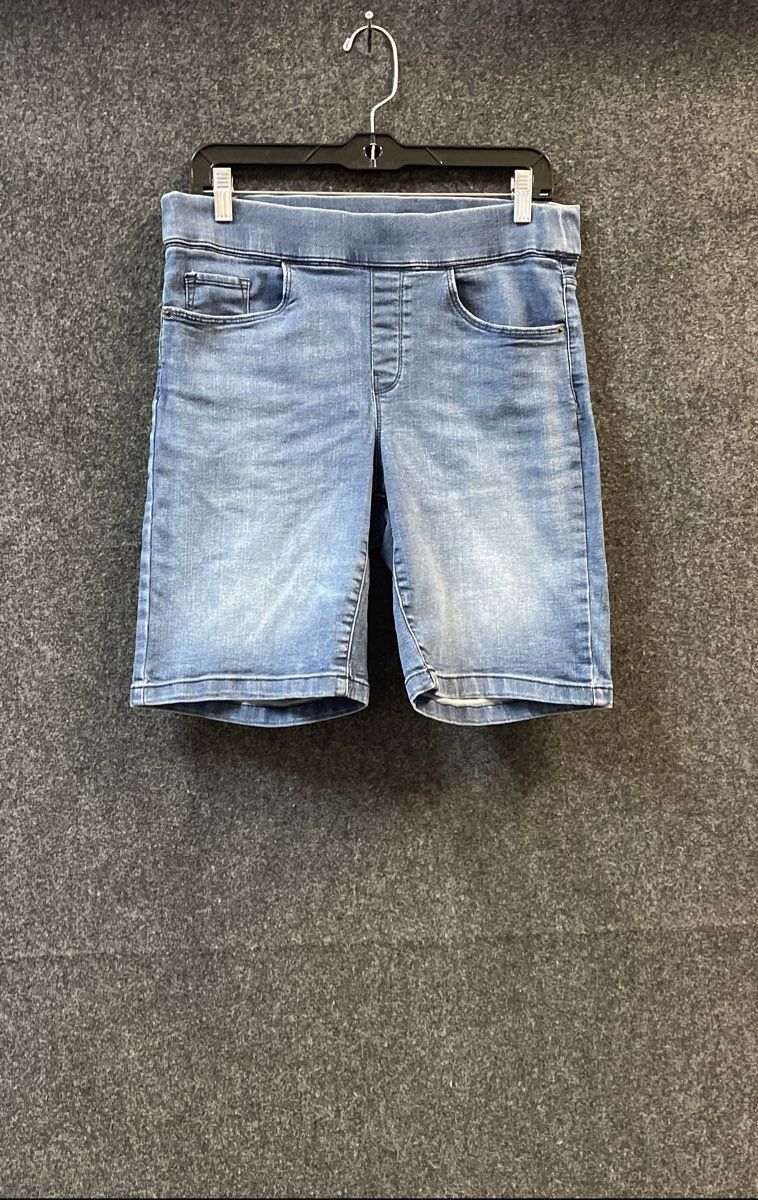DKNY Jeans Women's Blue Stretch Denim Pull On Bermuda Shorts Size M