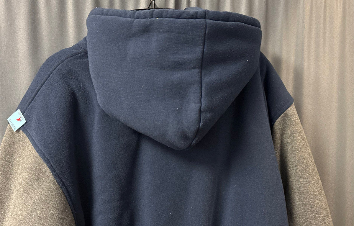 Vintage Tool Jeans Men's New York Quilted Zip Hoodie Jacket Navy Gray Sz XXL