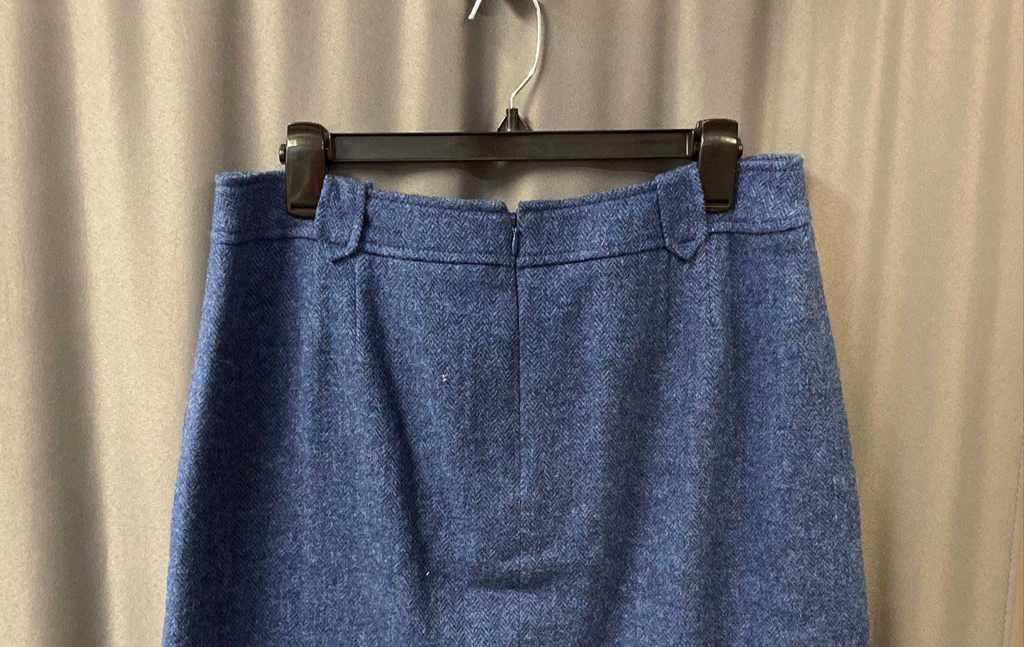 Talbots Women's Blue Wool Blend Herringbone Straight Skirt Sz 10