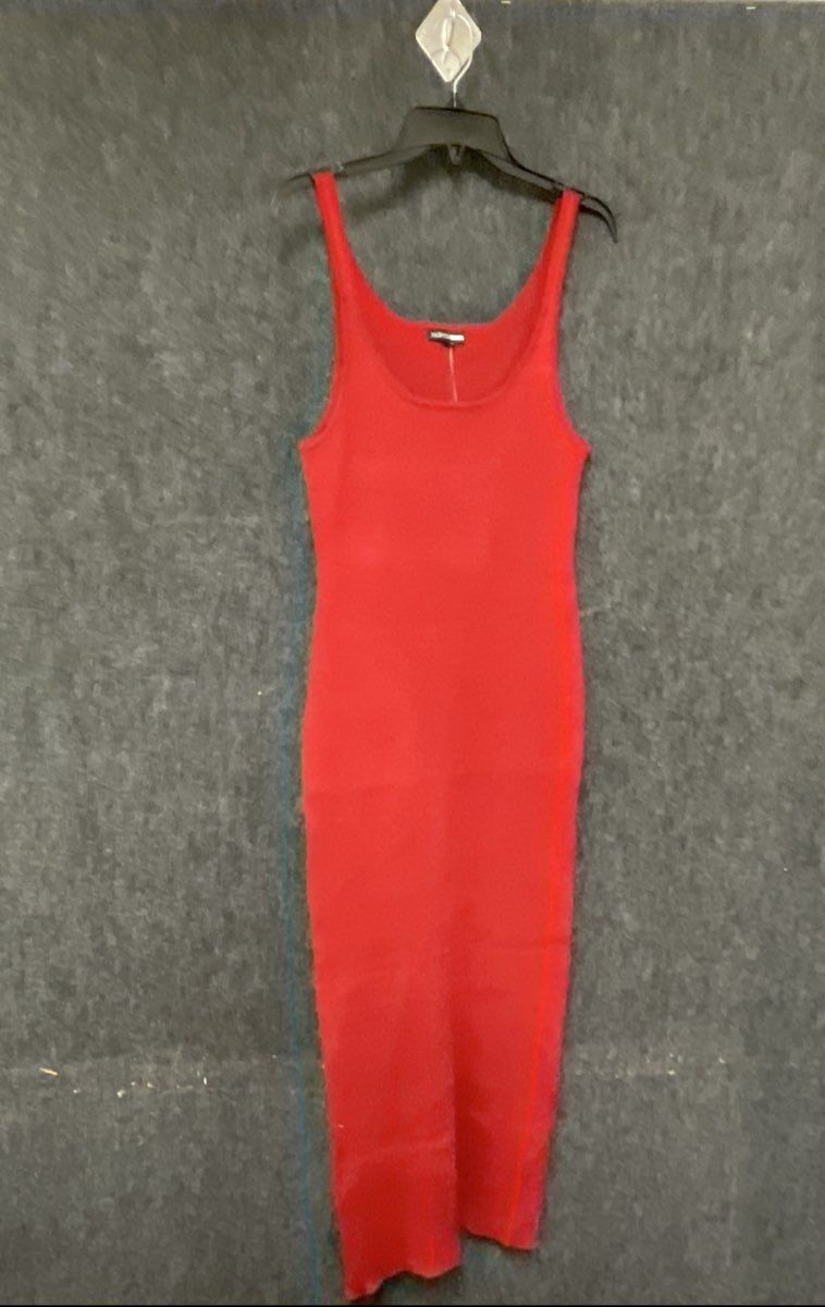 Fashion Nova Women's Red Two Piece Faux Fur Maxi Dress Set Size 2X