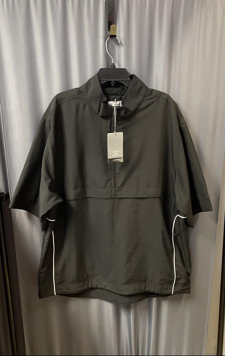 Cutter & Buck Men's Black 1/2 Zip Short Sleeve Pullover Windbreaker NWT Sz XL