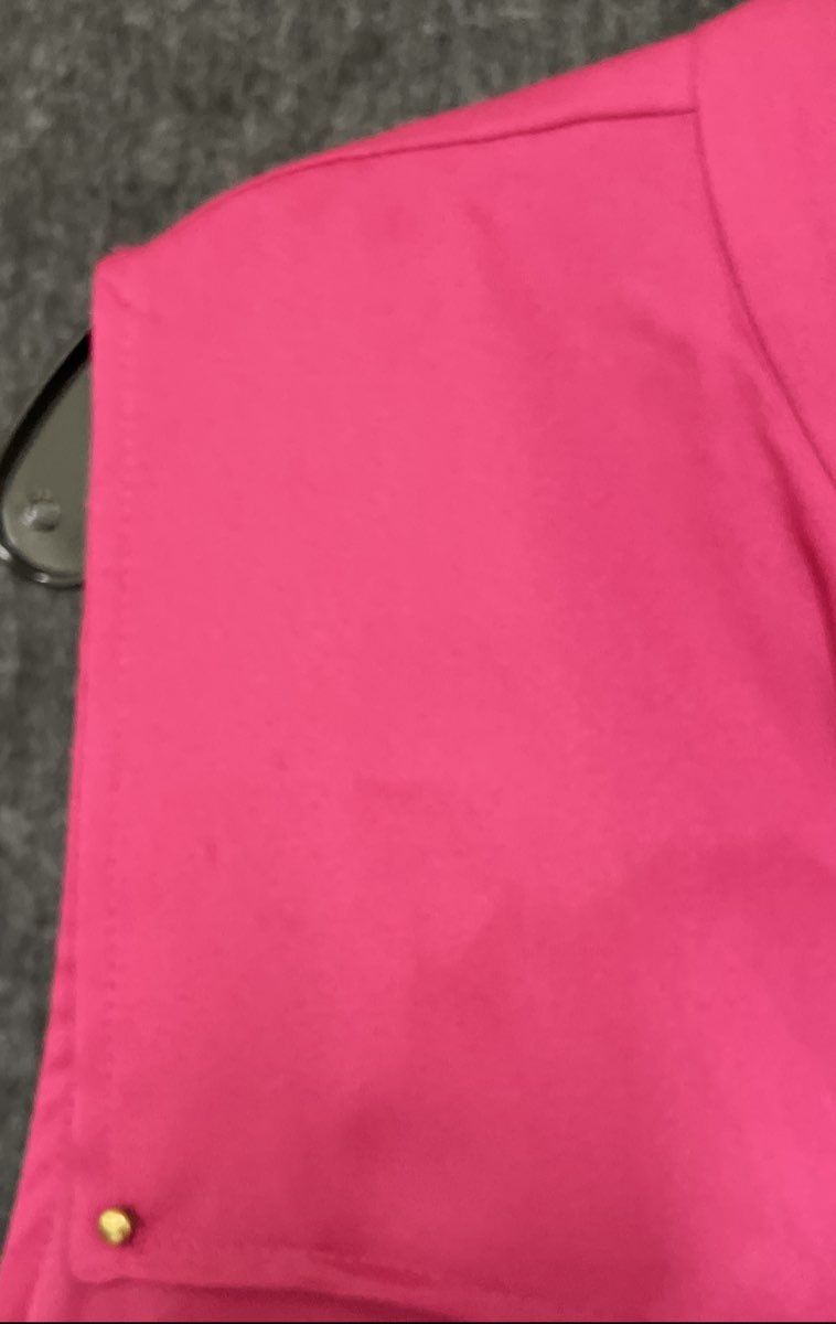 Anne Klein Women's Fuchsia Pink Sleeveless Blouse Button Front Stud Overlay Sz L