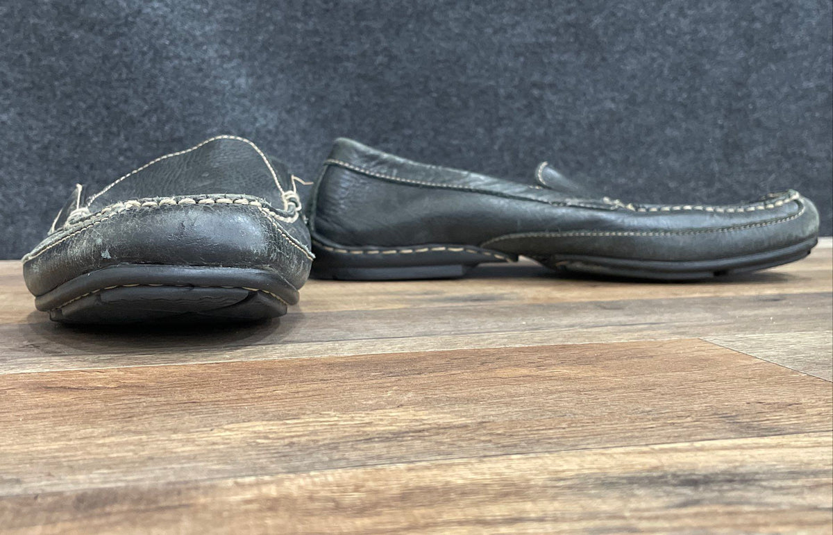 Clarks Unstructured Black Leather Slip On Loafers Men's Size 11.5M