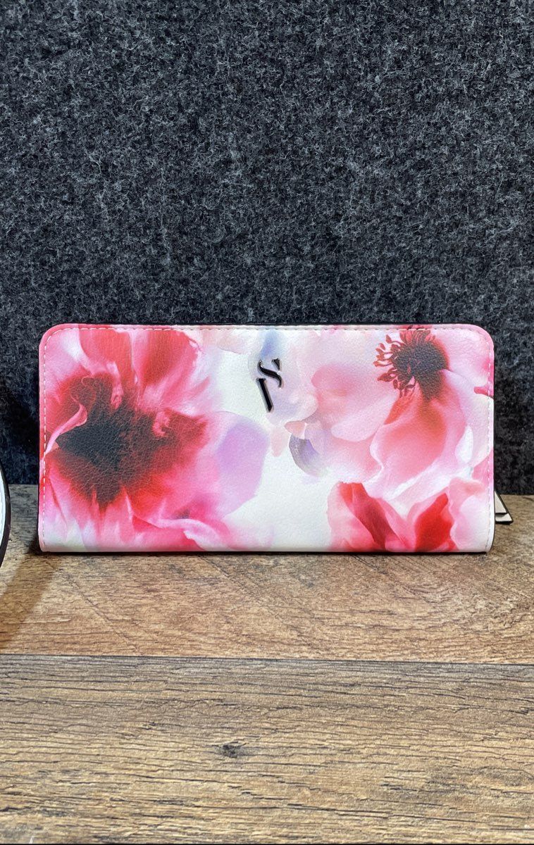 Simply Vera Vera Wang Floral Red Pink Crossbody Bag and Wallet Lot of 2