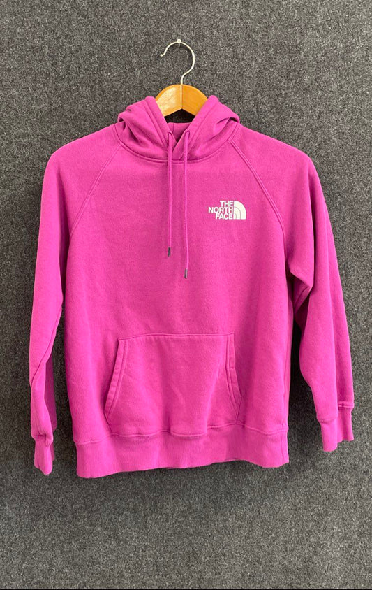 The North Face Women's Pink Hoodie Camo Box Logo Pullover Circular Design Sz M