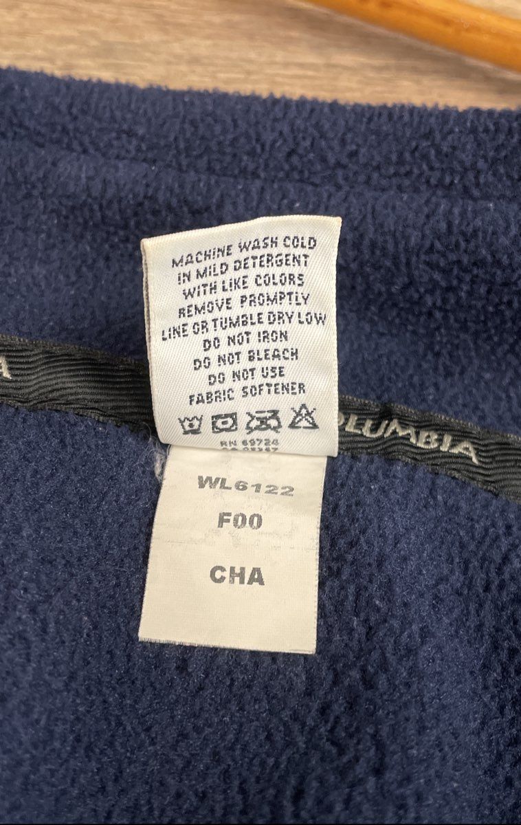 Vintage 90s Columbia Women's Blue Made in USA Full Zip Fleece Jacket Size M