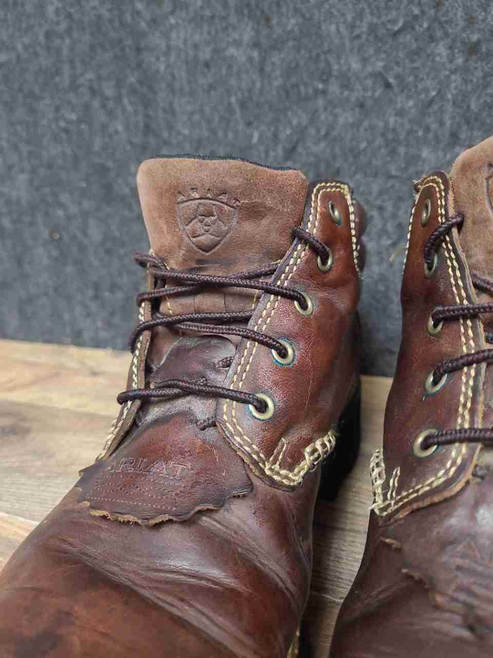Ariat Heritage Lacer 11728 Brown Leather Lace Up Boots Women's Size 9.5 B