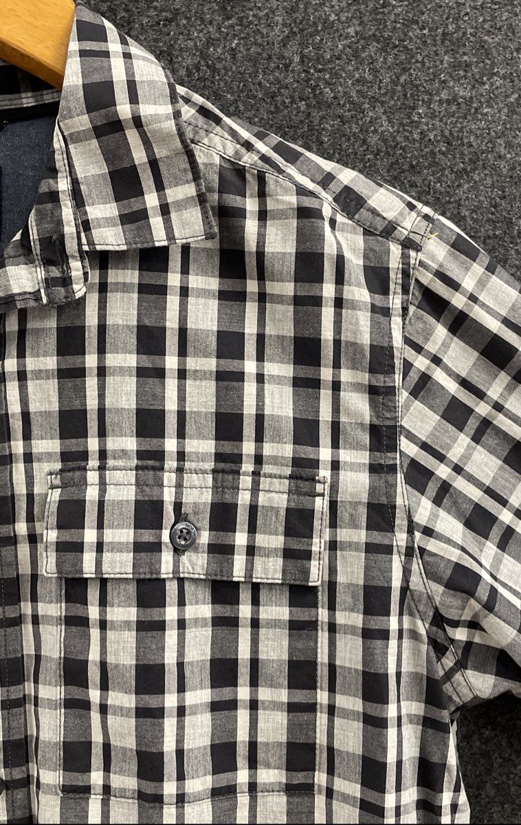 The North Face Men's Long Sleeve Button Up Shirt Black White Gray Plaid Size S