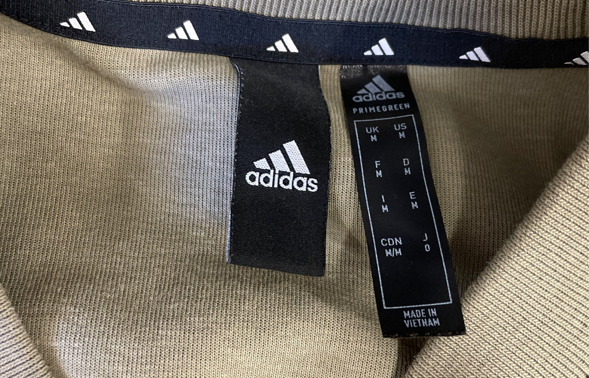 Adidas Men's Olive Green Primegreen 3-Stripe Crewneck Pullover Sweatshirt Sz M
