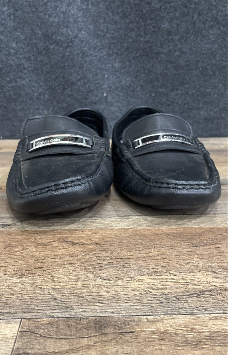 Calvin Klein Merwe Black Synthetic Leather Driving Loafers Men's Size 10