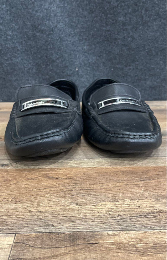 Calvin Klein Merwe Black Synthetic Leather Driving Loafers Men's Size 10