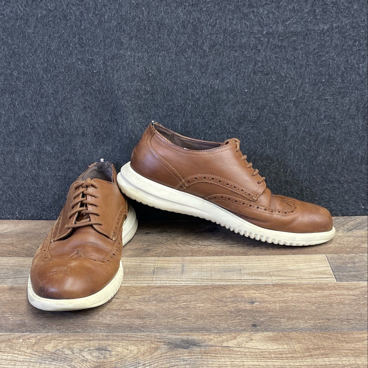 Cole Haan Grand Crosscourt Brown Leather Wingtip Oxford Shoes Men's Size 9.5 M